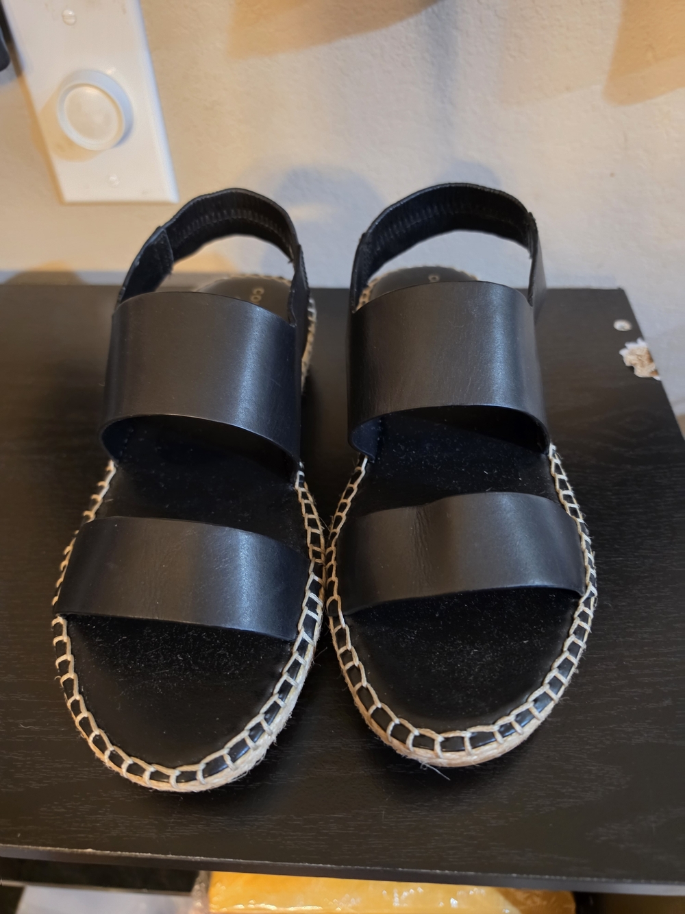 Cole Haan Black Double-Band Espadrille Sandal